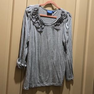 🌵 Simply Vera Ruffle Sleeve Zipper Top